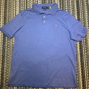 Polo Ralph Lauren Classic Fit Short Sleeve Polo Shirt Blue Flesh Pony Mens L